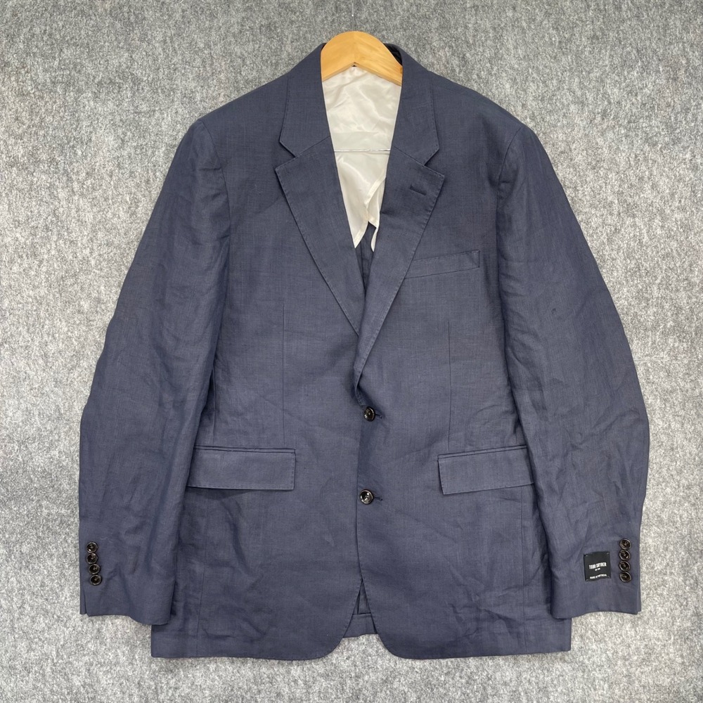 Todd Snyder Blazer Mens 44R Navy Blue Linen Sport Coat Made in Portugal NWT